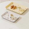 Cherry Pattern Rectangular Storage Tray Stackable Lightweight Plastic Dessert Tray Durable Anti-Slip Serving Tray