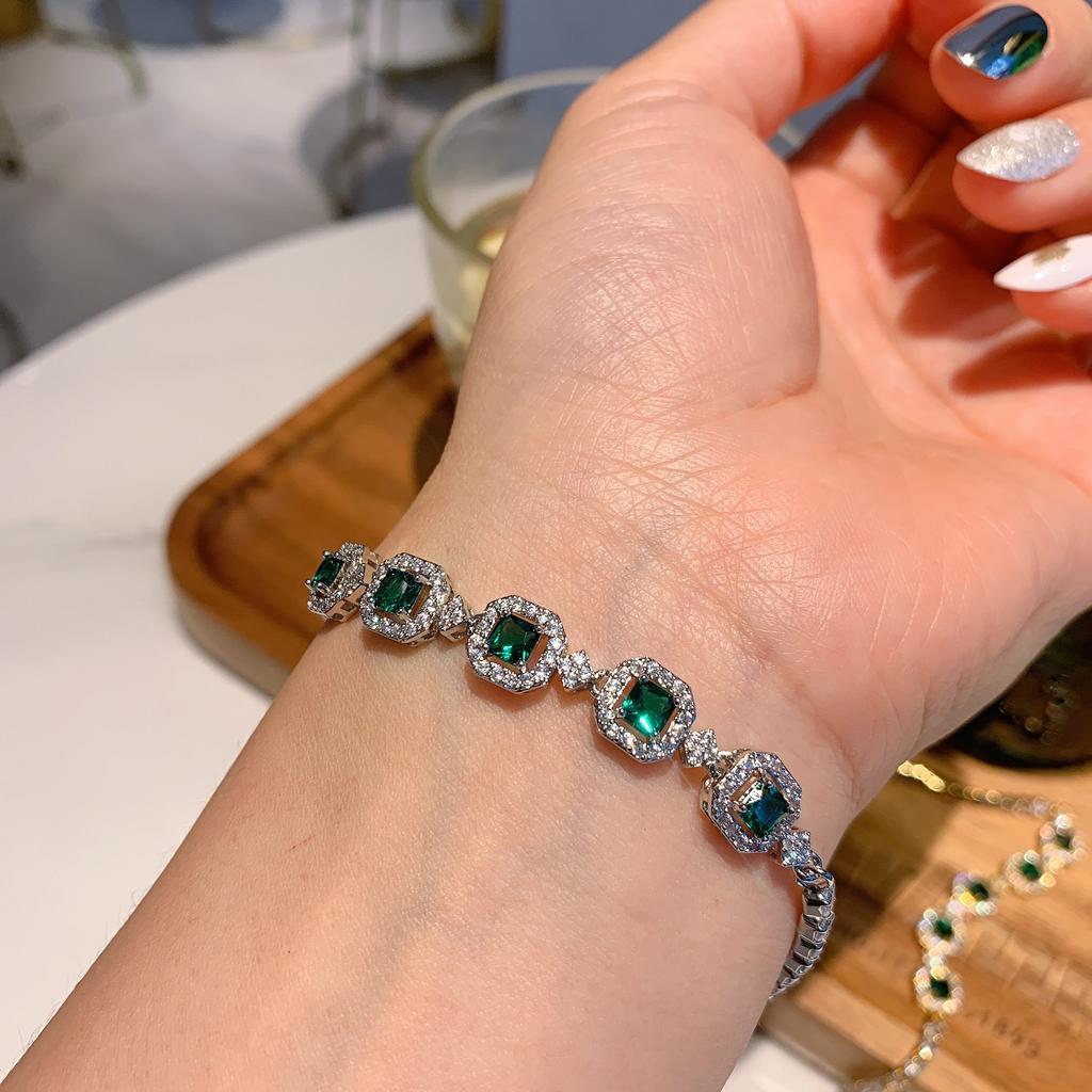 Dopamine Bracelet Simulation Paraiba Simple Green Gold White Multi-color Colorful Treasure New Women
