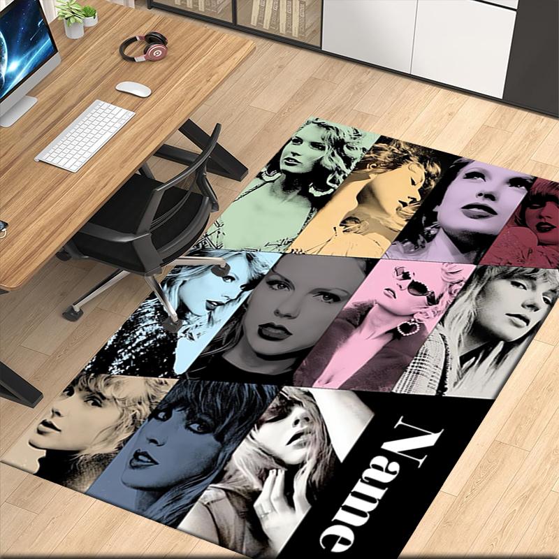 Custom Name Taylor Swift Printed Carpet, for Office Chair Living Room Bedroom Kitchen Room Decor Gifts.