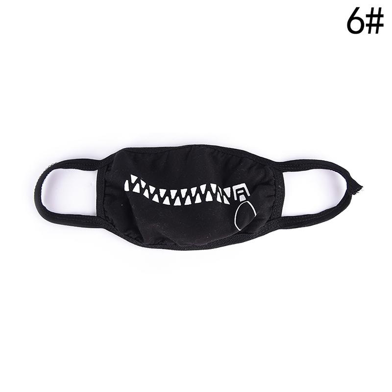 1шт унисекс мультфильм смешные зубы рот черная трехслойная хлопковая полумаска для лица