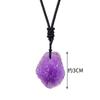 Natural Crystal Rough Stone Pendant Powder Crystal Purple Water Citrine Rough Stone Necklace Jewelry Pendant Fashion