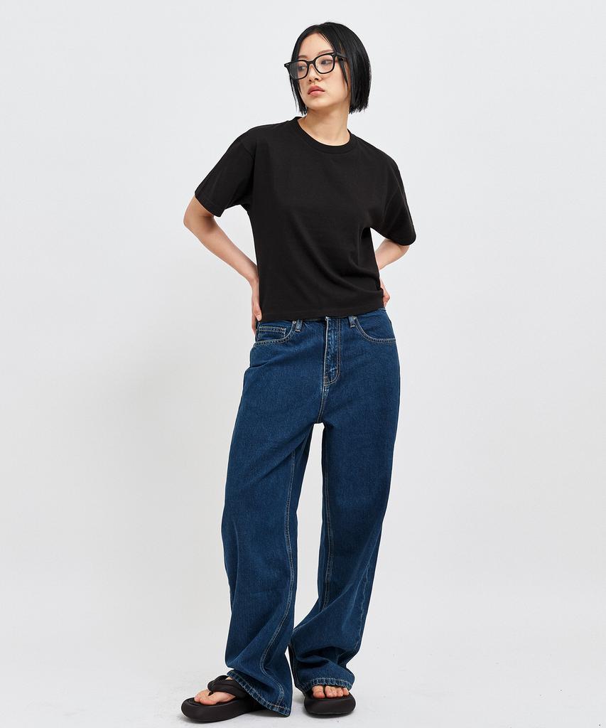 C WEAR BY THE GENIUS Oversized Crop T-Shirt Black