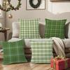 Retro G-green Plaid Pillow Case Square Pillow Bedroom Sofa Leisure Comfort Cushion Living Room Home Decoration