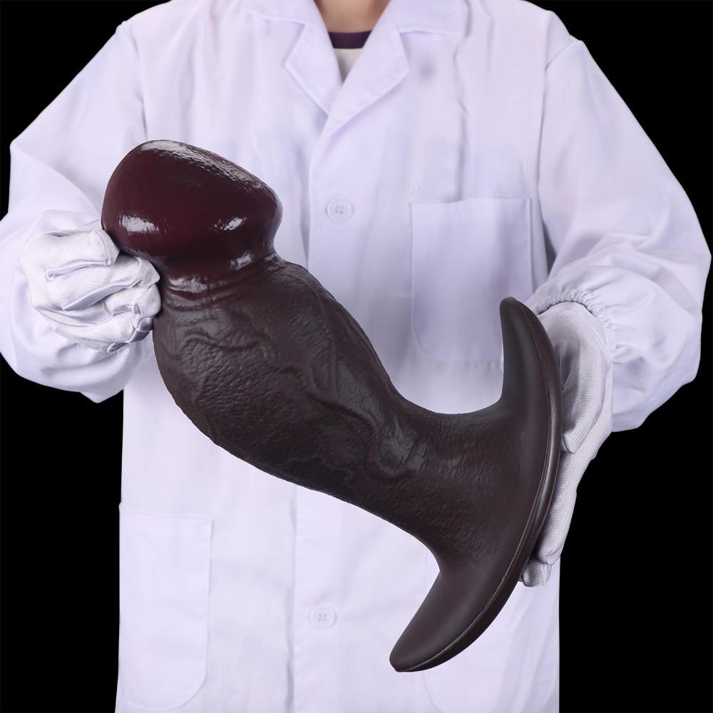 Реалистичный дилдо с гигантской грибовидной головкой - Силиконовый мягкий анальный/вагинальный дилататор, носимая SM секс-игрушка для женщин