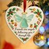 Heart-Shaped Sea Glass Friendship Ornament Handmade Sea Glass Angel/Ghost Ornament for Christmas Tree Timeless Friendship Keepsake