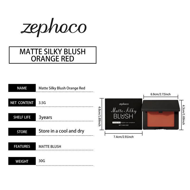 Matte Blush Powder Long Lasting Waterproof Cheek Makeup Natural Flush Color Easy To Blend No Fly Away Daily Wear