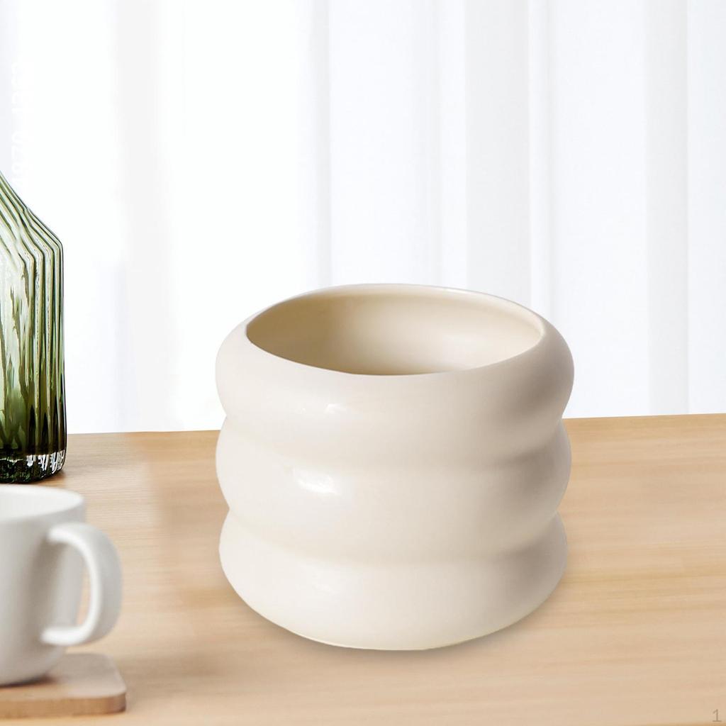 Ceramic Flower Pot Plant with Drainage Hole Balcony Decoration Multifunctional Handcrafted