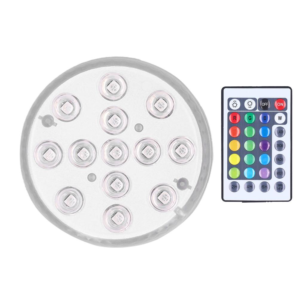 LED Pool Magnetic Lamp IP68 16 Colors RGB Underwater Light with 28?Key Remote Control Suction Cup