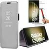 Case for Samsung S23 Ultra + 2 Tempered Glasses, Mirror Effect Case Full Protection Silver