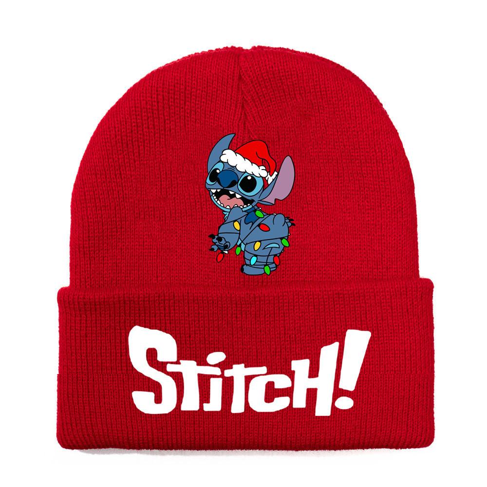 Disney Stitch Knit Beanie Winter Hat With Rolled Brim For Christmas Gifts Adults
