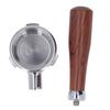 58mm Bottomless Portafilter Solid Wood Handle Stainless Steel Basket Detachable 3 Ear Coffee