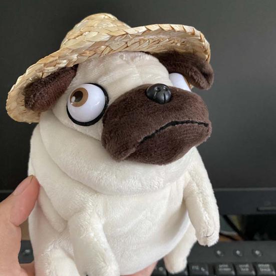 Pug Dog Stuffed Doll Funny Cuddly Animal Plush Toy Dog Plushie Pillow Gift for Birthday Christmas Easter Home Decor