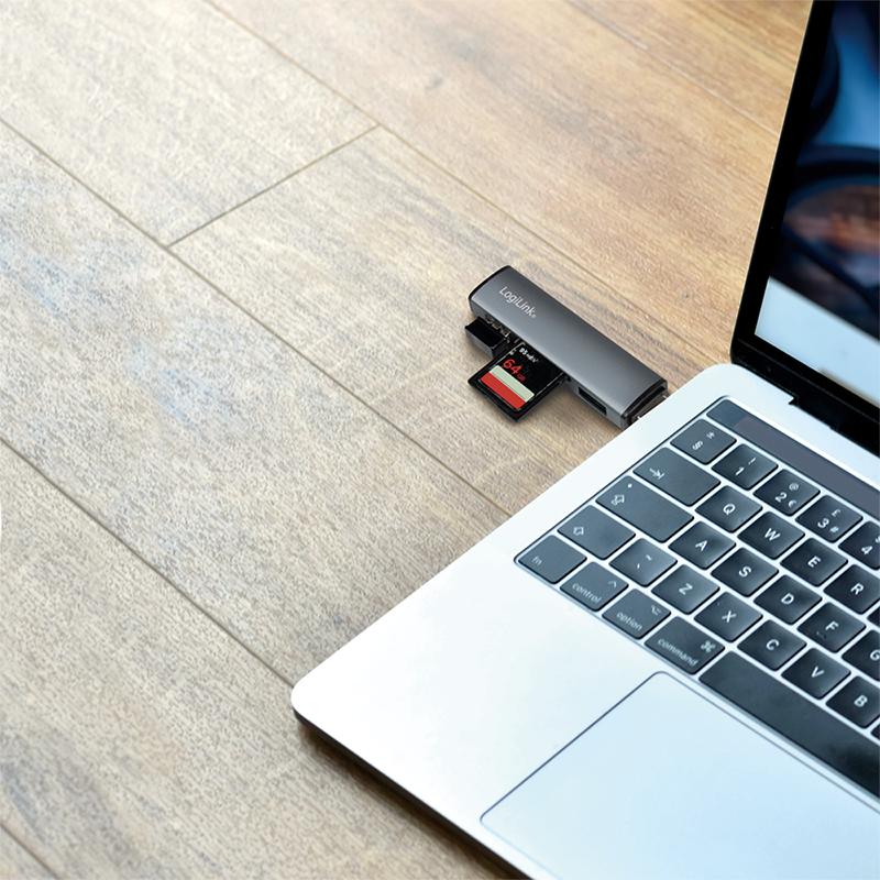 USB 3.2 Gen2 2-Port Hub with Card Readers, Logilink, UA0394