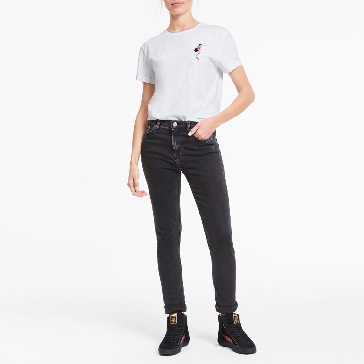 Puma Футболка с короткими рукавами и круглым вырезом X Charlotte Collaboration SP20 Little People, женские топы, белые 596763-57