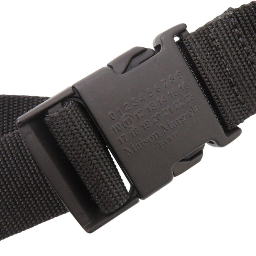 Used AUTHENTIC Maison Margiela S55WB0072 with 4 stitches Waist Pouch Black Canvas