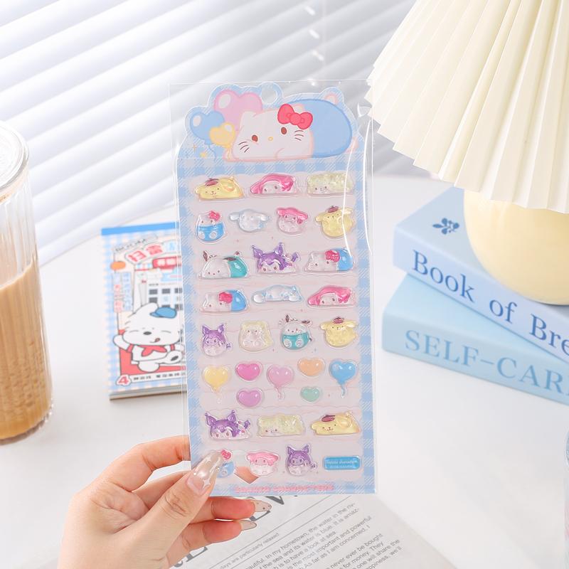 Аниме Sanrio Hello Kitty Kuromi Наклейки Cinnamoroll My Melody Мультяшные Мобильные Креативные Наклейки для Украшения Подарок на День Рождения Девочке 3D Безопасные для Детей