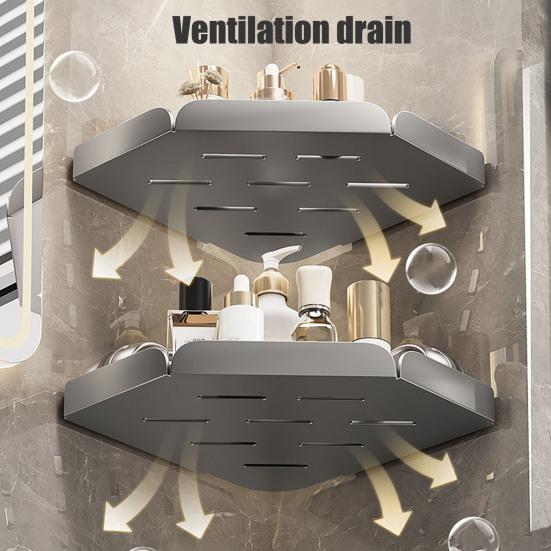 Угловая полка для душа с присоской, прочная несущая полка для душа, органайзер для хранения