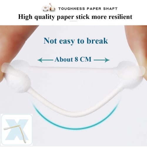 Baby Cotton Swabs, Organic Fragrance, Chlorine-Free, Safe for Kids, 100% Biodegradable, Gentle Baby Tips, Hypoallergenic, Kids' Cotton Swabs | 4 Packs