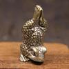 Vintage Brass Cute Inverted Yoga Zen Frog Statue Figures Yoga Frog Sculpture Home Decoration Ornament