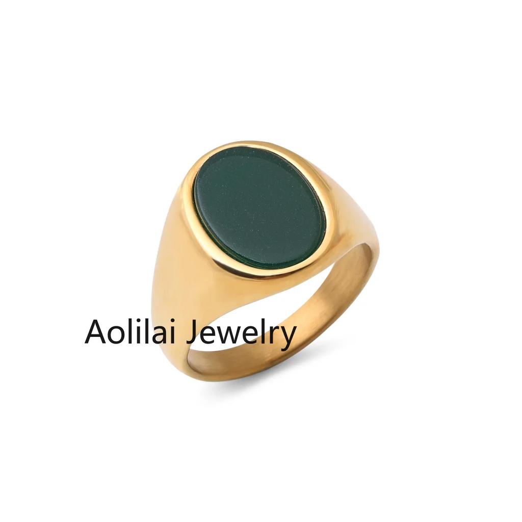 R3326 Мужские/Женские Высококачественные Кольца из Нержавеющей Стали 316L с Ониксом