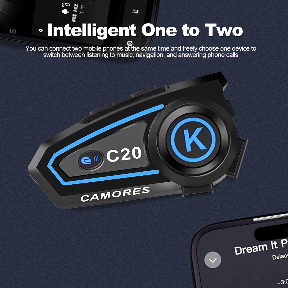 Беспроводная гарнитура для шлема мотоцикла Bluetooth 5.0 Hands-free, телефон, водонепроницаемые наушники для мотоцикла, музыкальный плеер, комплект для шлема