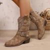 Модная обувь для женщин Новые вышитые женские ковбойские сапоги в западном стиле Осенние сапоги до колена с острым носком и толстым каблуком Женские боты Женские боты