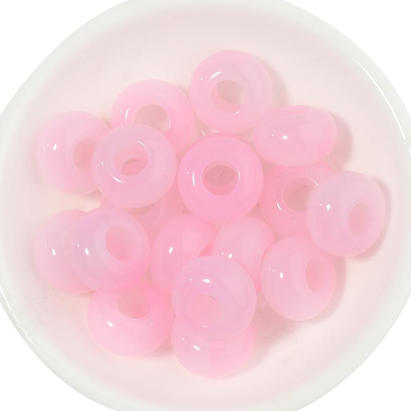 50pcs/lot Colorful Round Acrylic Beads Big Hole Loose Spacer Beads For Jewelry Making DIY Necklaces Bracelets Accessories