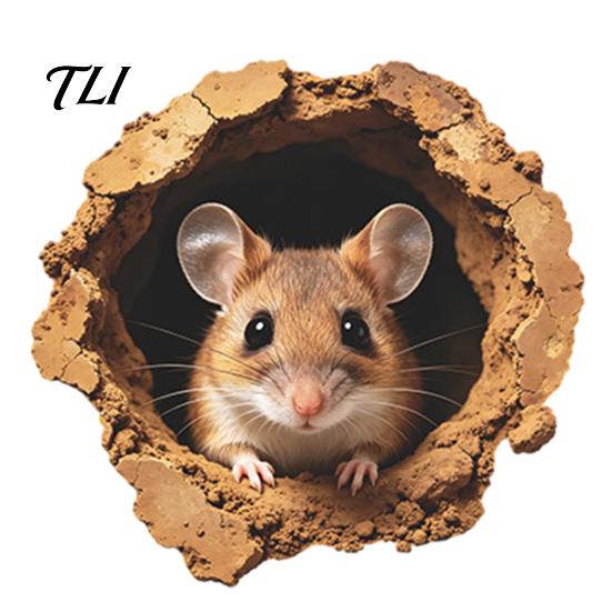 Creative Home Interior Embellishments 3D Realistic Mouse Hole Wall Sticker, Cute Rat Burrow Decal, Whimsical Accents Self-Adhesive Removable Decor