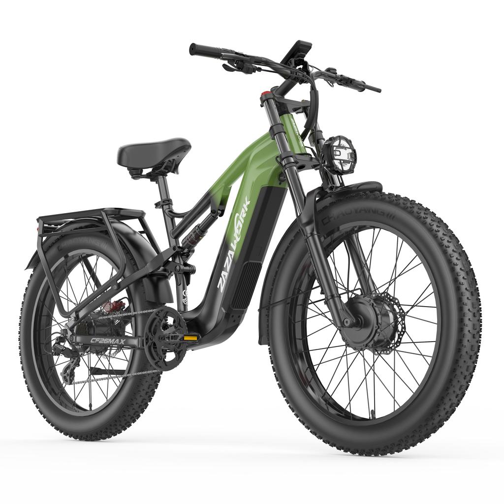 ZAZAWORK CF26 MAX Electric Mountain Bike, 48V 25AH Removable Battery,Dual Suspension