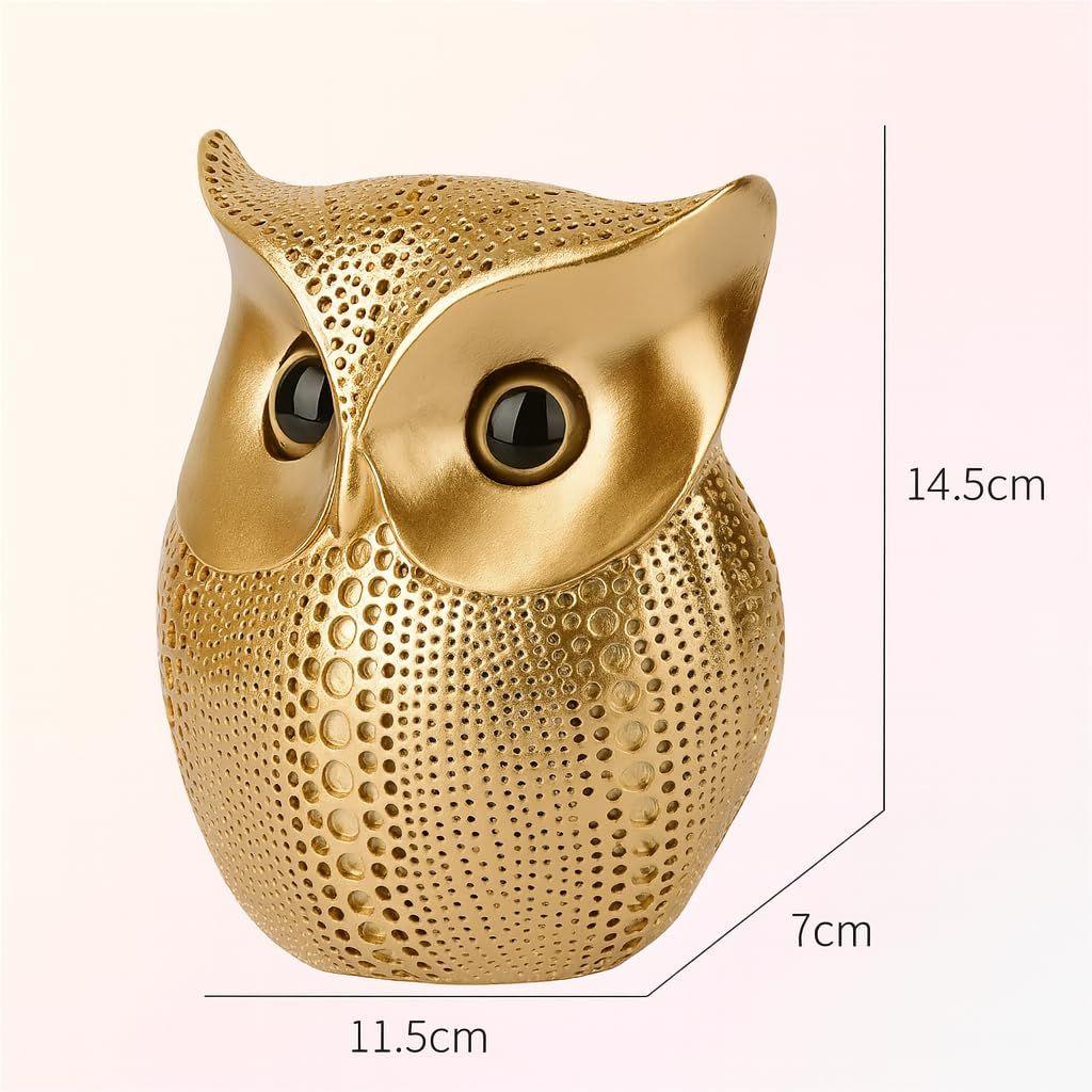 Современная стильная художественная фигурка Lucky Owl из смолы (золотой), 1 кусок