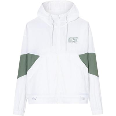 Повседневная минималистичная куртка с капюшоном в стиле колор-блок Женские куртки Белоснежная 162528614-1