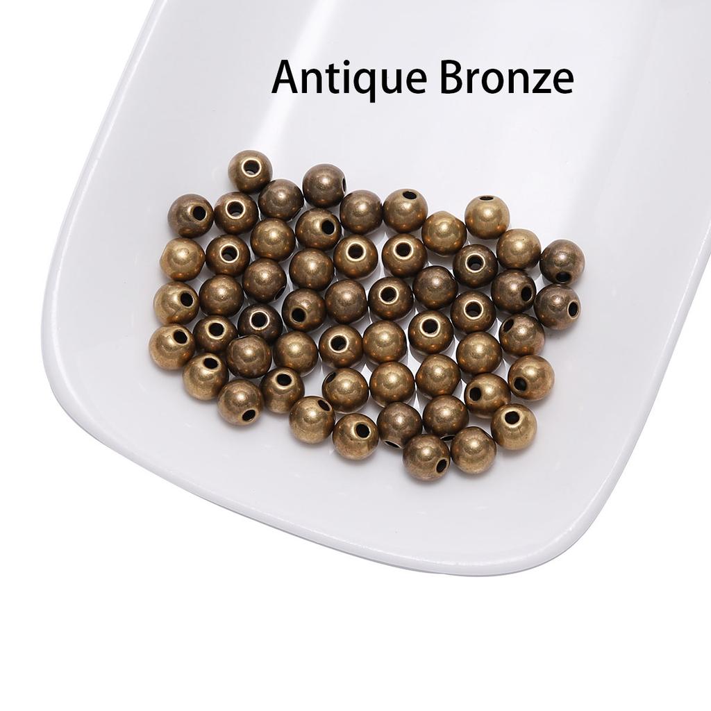 Круглые шарики-разделители CCB для изготовления украшений своими руками - Золотой, Серебряный, Розовое золото, Бронзовый, Черный - 3-12 мм, 30-400 штук