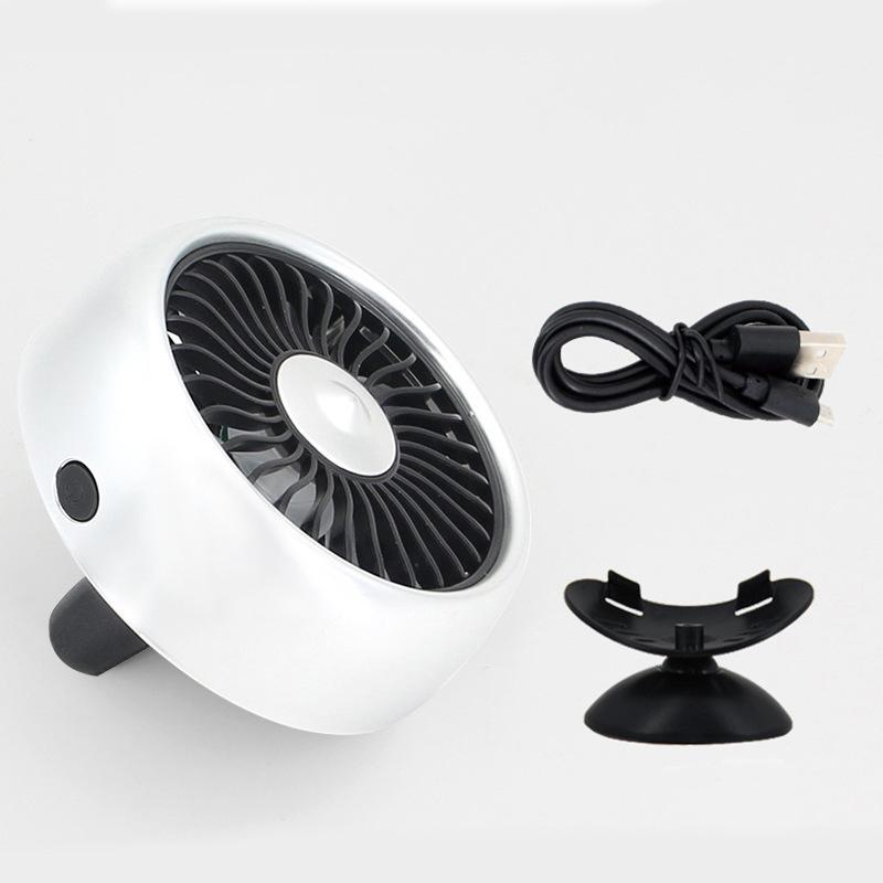 3 Speed Adjustable Mini Fan USB Car Fan Summer Air Outlet Cooling Fan LED Color Light Electric 5V Car Circulator Cooler