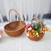 Плетеная корзина для хранения Портативная цветочная корзина с ручкой Пластиковая настенная корзина-органайзер Свадебное домашнее украшение