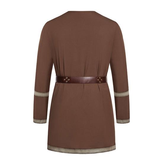 Средневековая туника викингов, рубашка с v-образным вырезом и длинными рукавами, вышивка, унисекс, косплей, сцена, события эпохи Возрождения, костюм на Хэллоуин, пиратский топ