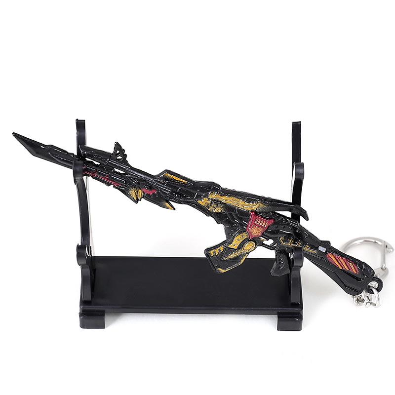 Chicken Game Metal Weapon Model Keychain: 12cm AKM 98K PUBG Pendant Gift