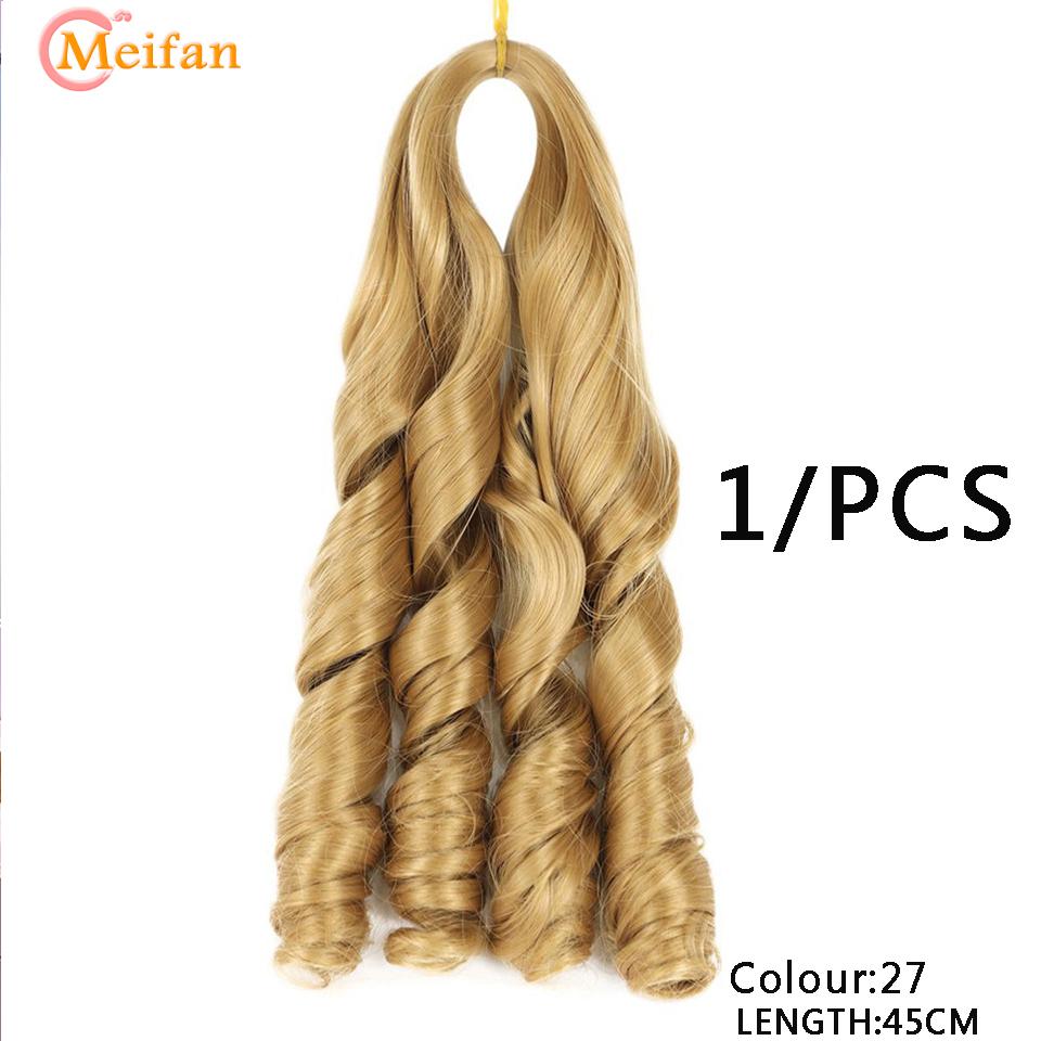 18-дюймовые синтетические свободные волнистые плетения волос, большие волны, вязанные крючком волосы, предварительно растянутые французские кудри, омбре, косы для женщин