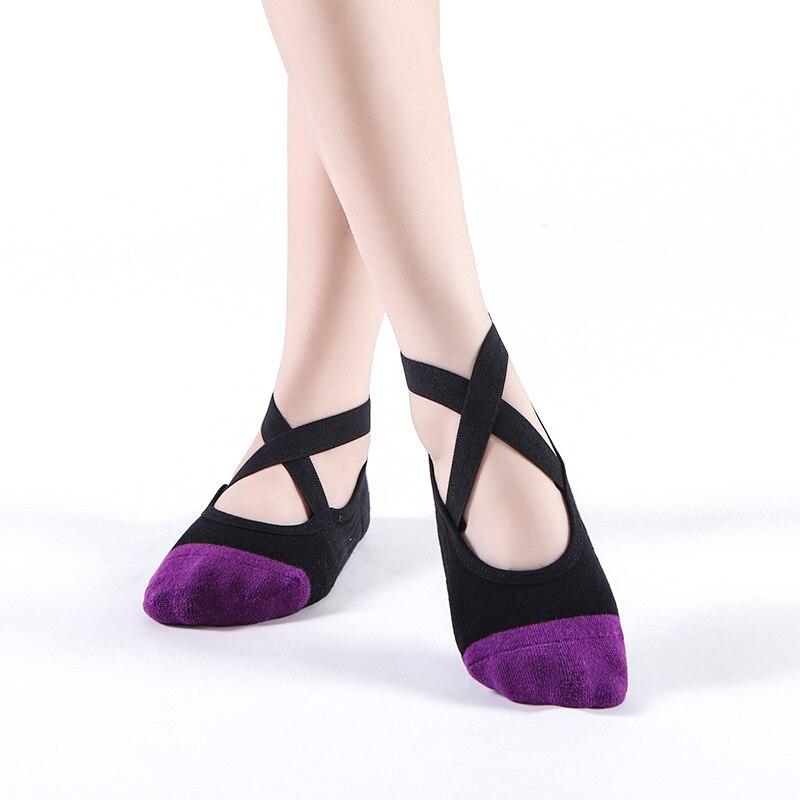 Женские носки для йоги с пятью пальцами, силиконовые нескользящие бандажные носки для балета, пилатеса, дышащие хлопковые спортивные носки с открытой спиной для танцев в помещении
