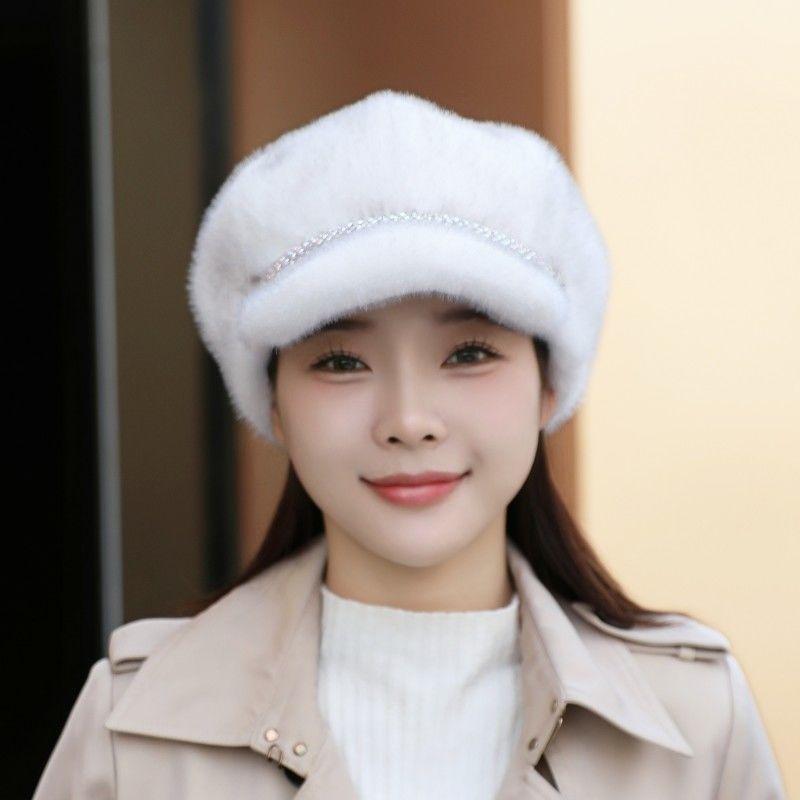 Новая норковая шапка Женский зимний берет Норковый флис Женская шапка Маме теплая шапка