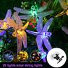Garden Decoration Waterproof Outdoor Garlands Light Dragonfly String Lights Fairy Light Solar Lamp