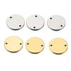 10pcs Gold Stainless Steel Round Charms Pendants for Jewelry Making DIY Necklace Bracelet Two Hole Connectors Charm Beads