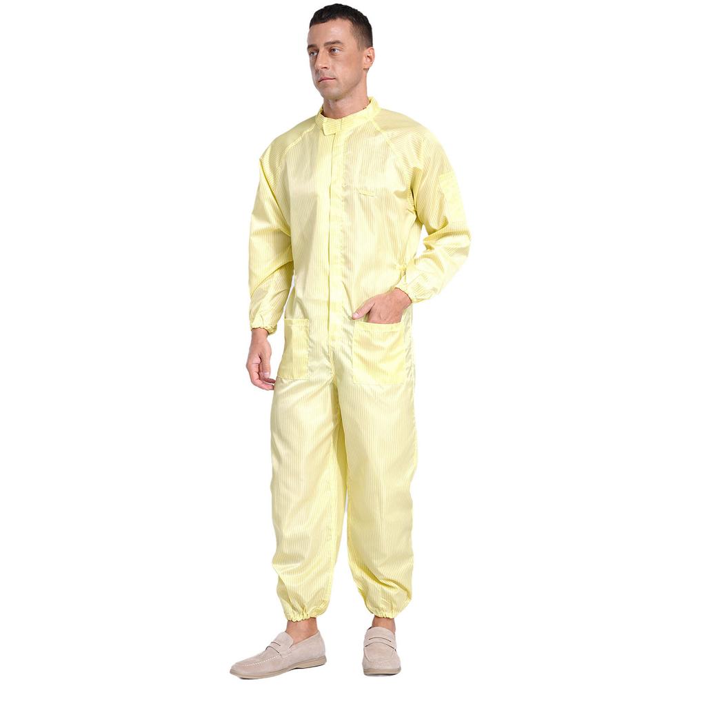 Stand Collar Front Zip Jumpsuit M-5XL - Mens Adults Anti-static Dustproof Full-body Coveralls for Workshop Worker