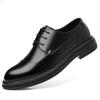 Spring New Increase Leather Shoes for Men Black Fashion Casual Lace Dress Shoes Male British Commuter Suit Wedding Groom Shoes