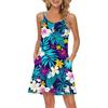 Women's Fashion Casual Beach Dresses Vintage Floral Printed With Pockets Dresses
