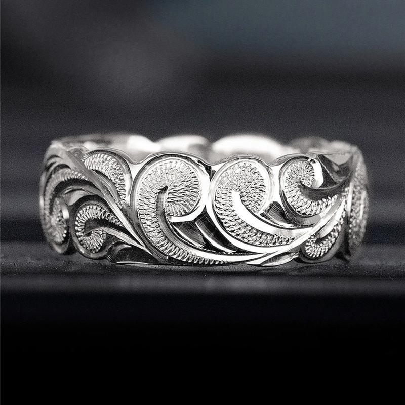CopperAesthetic Floral Pattern Ring for Women New Unique Design Flower Leaf Rings Party New Fashion Jewelry