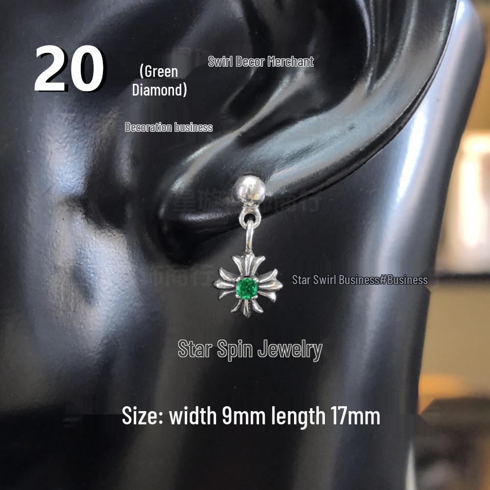 Новые висячие серьги G-Dragon с цветными бриллиантами для мужчин и женщин, белая медь, тайское серебро, серебряная игла s925