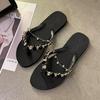 2024 Summer New Shoes for Women Fashion Slipper Outdoor Beautiful Crystal Flip Flops Girl Street Soft Sole Beach Shoes