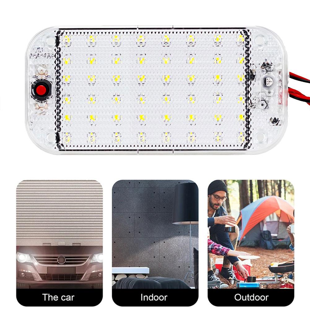 Panel Light Car Interior Reading Lamp 48 LED 12V-24V High Brightness Cabin Lights For Van Truck RV Boat Camper Lights Strip