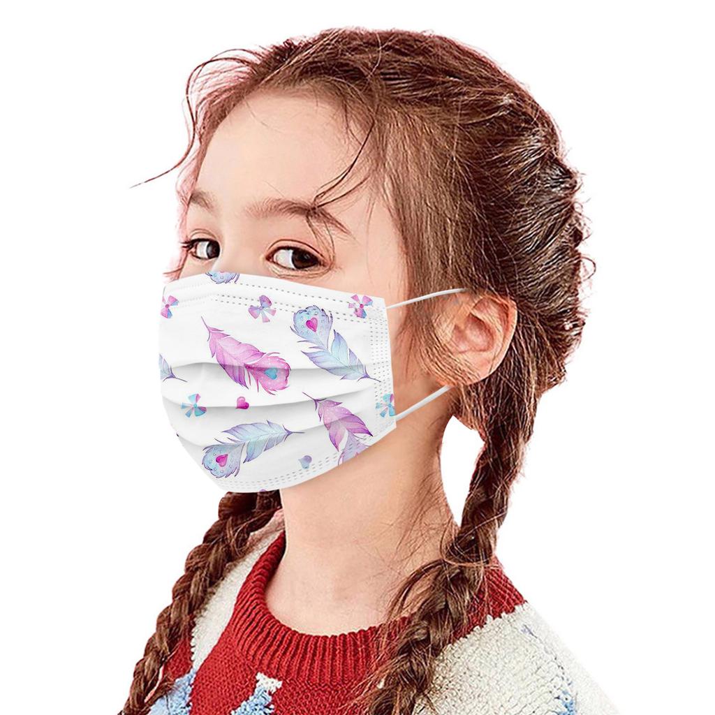 10PC Children Tie-dye Gradient Printed Three-Layer Proof Disposable Mask