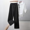 Plus Size Women Long Pants Buttons Pants Black Elastic Waist Vintage Casual Loose Trousers Autumn 2025